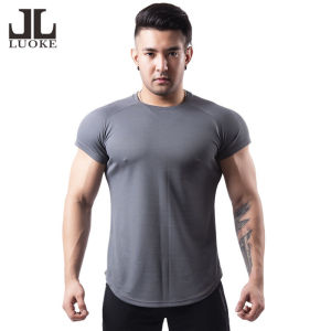 Luoke Loose Fitting Fitness Suit Mens Mesh Breathable Short Sleeved T-shirt Running Training Sweating Basketball Sports Short Sleeved Shirt