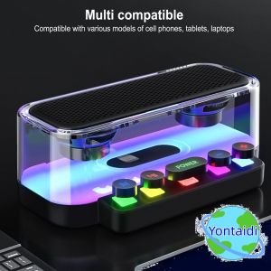🔥 【Readystock】 + FREE Shipping🔥Z6 Wireless Bluetooth 5.0 RGB Lights Gaming Speaker Stereo Subwoofer Transparent Support USB TF Play PC Sound Bar Game Soundbox