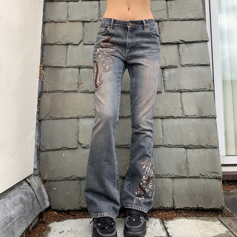 Retro Low Waist Denim Jeans Vintage Cute Chic Fairycore Straight