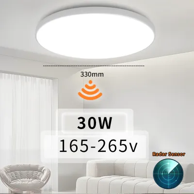 Chenben Đèn trần cảm biến radar LED Tự động bật tắt Đèn ngủ cảm biến chuyển động Đèn trần 20W 30W Đèn bảng cho lối vào nhà Ban công Nhà vệ sinh Chiếu sáng hành lang cầu thang