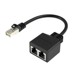 RJ45 Splitter Connectors Adapter 1 to 2 Ways Ethernet Splitter Cable Plug Play Ethernet Extender Converters for Laptop