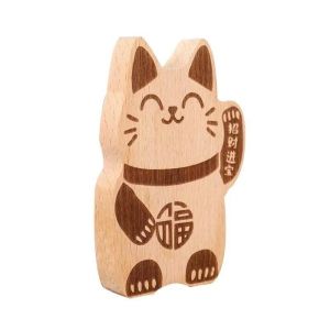 SLIGHTDELVE Maneki-neko Fortune Cat Bottle Opener Lucky Wooden Kitty Fridge Decoration Cute ic Cap Remover Kitchen