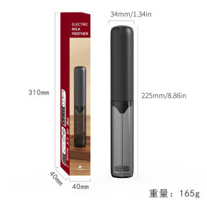 Đen đồ tạo bọt sữa Cây Đũa phép điện máy tạo xốp Frother Cây Đũa phép Máy trộn cầm tay cho lattes thép không gỉ trộn đầu có thể tháo rời để làm sạch Cappuccino-Món quà nhà bếp