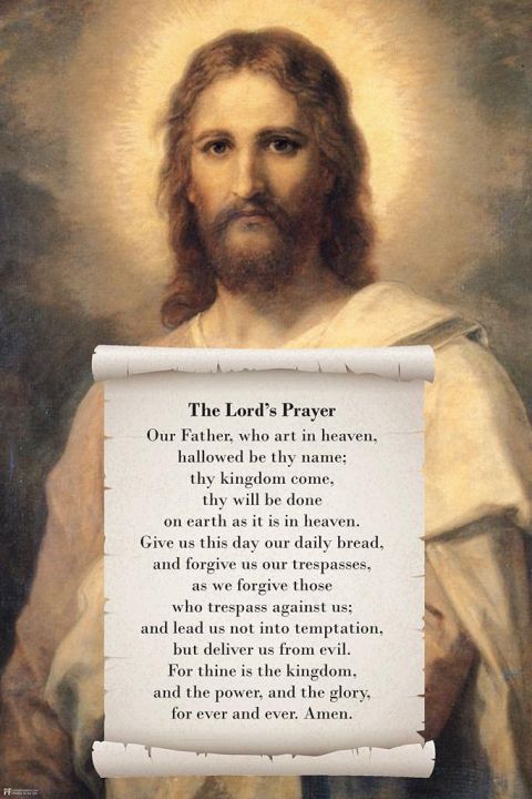 The Gods Prayer Our Father Jesus Portrait Bible Quote Spiritual Decor ...