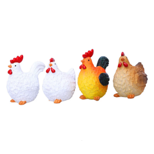 2Pieces Easter Miniature Hen Chick Resin Holiday Decoration Ornaments For Living Room Or Study Decorations