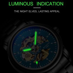 WLISTH นาฬิกาผู้ชาย automatic 100% ของแท้ สไตล์แฟชั่นกันน้ำ 30M จอแสดงผลสีฟ้า คุณภาพจากประเทศจีน - นาฬิกากลไกวาลลิส 40มม. สแตนเลสวัสดุ กระจกเสริมแข็งแร่ ยี่ห้อ: WLISTH/แบรนด์: Wolishi - นาฬิกาผู้ชาย 1007