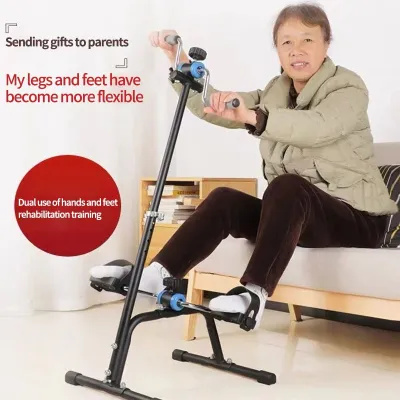 Rehabilitation Bicycle Feet Exercise Bike Portable Collapsible Elderly Training Equipment Bike-COD