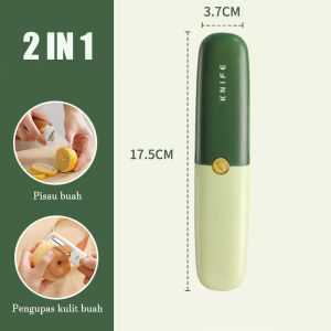 KNIFE Pisau Dapur PisauPengupas Kulit Buah 2 in 1 Stainless Steel Peeler original