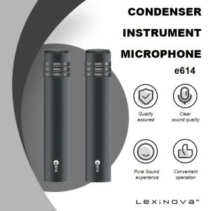 (HD1)2-Pack E614 Supercardioid Condenser Mics Studio-Grade Recording Microphones 2-Pek Mikrofon Kondensor E614 Supercardioid Mikrofon Gred Studio