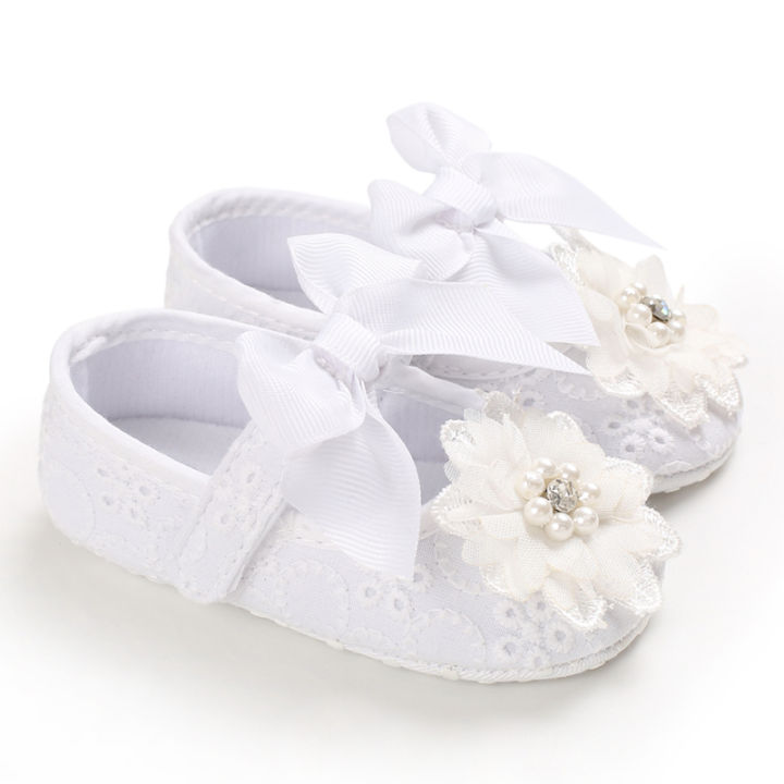 0-18M Baby Girl Shoes Lace Flower Princess Toddler Shoes