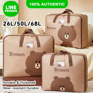 LINE FRIENDS Quilt Storage Bag Foldable Large Capacity Polyester Clothes Organizer 26L 50L 68L LFB220