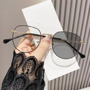 JN IMPRESSION Màu thời thượng thay đổi chống kính che ánh sáng xanh cho phụ nữ phong cách Hàn Quốc khung lớn hoàn thành mắt kính cận