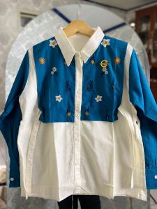 Kemeja Bordir Vest Ikat Atasan Polos Linen Kemeja Vest Bordir Atasan Wanita Premium