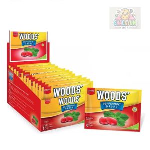 Woods Lozenges Sore Throat Relief🍃 6s x 15packs/box - Assorted Flavours(Sugar free Ori🌿/ Lemon/Original/ Lemon🍋/Orange🍊/Cherry🍒/Blackcurrant🫐/HoneyLemon🍯)