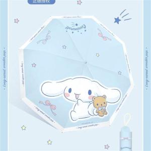 Christmas Gift Halloween Hot Sanrio New Folding Umbrella Enlarged Threefold Cartoon Parasol Sun Protection Uv Protection Cinnamoroll Rain Shine Umbrella