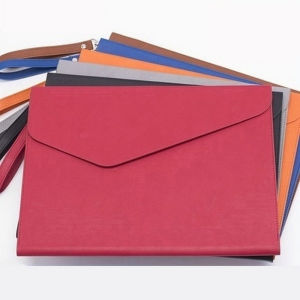 A4 Business File Bag PU Leather Document Pouch Paper Portfolio Contract Invoice Bill Storage Organizer with Magnetic Buckle
