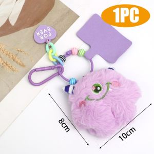 Colorful Cartoon Big Eye Monster Doll Keychain Super Cute Plush Pendant Bag Accessories Kawaii Plush Phone Charms