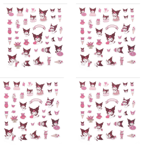 Sanrio Stickers Kuromi Anime Cartoon Kawaii Transparent Creative Decoration Diy Hand Account Material Waterproof Sticker