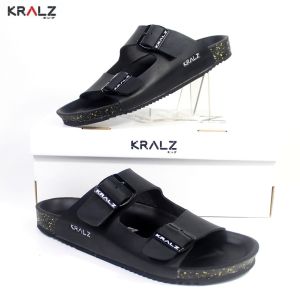 KRALZ ID Sendal Pria Slop Dewasa Casual Sandal Cowok anti Slip - Nobu Hitam Slide