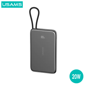 USAMS XJ Series Powerbank Ultra Thin Magnetic Digital DIsplay 5000mAh 20W With Kabel Type C