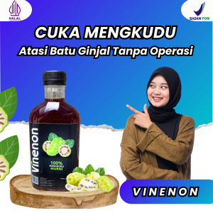 VINENON Cuka Mengkudu Asli -  Mengatasi Meluruhkan Batu Ginjal - Menetralkan Kadar Asam Urat - Sudah BPOM & HALAL