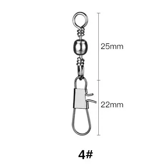 SUKE 30pcs Fishing Line Connector Stainless Steel Pin Bearing Swivel with Snap Fishing Accessories
