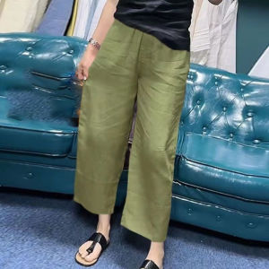 Slimming Linen Straight Leg Pants Versatile Casual Trousers Flattering Fit Womens Fashion Bottoms