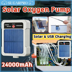 Portable Solar Oxygen Pump USB Rechargeable High Power Ultra-Quiet Fish Tank Aerator Outdoor Fishing