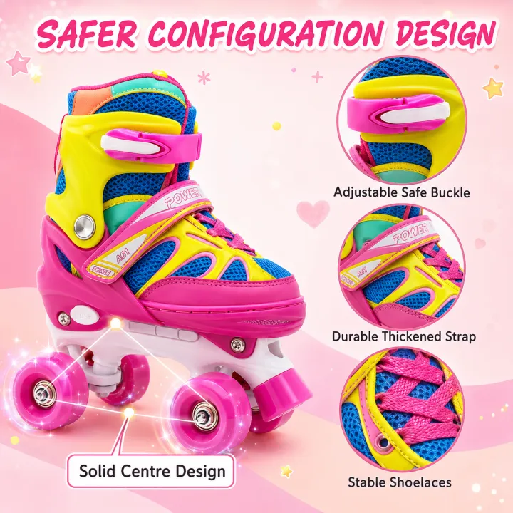 Yowxii%20Double%20row%20Skate%20Roller%20Inline%204%20wheel%20Roller%20Skating%20Shoes%20for%20Kids%20Suitable%20for%20Beginners%20-%20Image%202