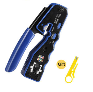 NetCraft RJ45 Crimp Tool Kit Pass Thru Ethernet Crimper for Cat5e Cat6 Cat6a 8P8C Modular Connectors