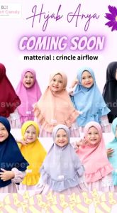 Jilbab Anak Perempuan Hijab Tali Crinckle Airflow Bergo Anak Polos by Sweet Candy Anak Jilbab Instant Anak Perempuan (6-10th)