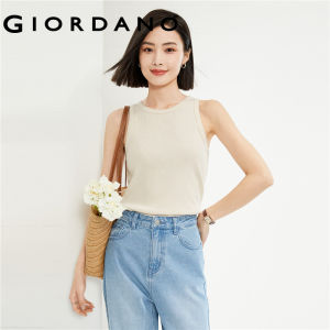 Giordano Beau Monde Women Rib slim crewneck sleeveless tank top Free Shipping 13324209