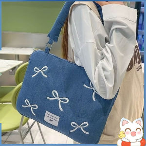Modern Fashion Computer Bag 14/15 Inches Bowknot Embroidered Laptop Bag Soft Shockproof Computer Handbag Business