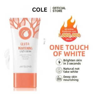 Jaysuing Gluta Whitening Lazy Cream Krim Wajah Pemutih Mencerahkan Kulit Melembabkan dan Mengencangkan Kulit anti-kerut melembabkan mencerahkan bintik hitam menutrisi kulit mencerahkan