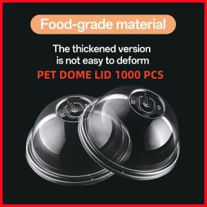 Hard PP Cover Lid With Heart Stopper Pet Dome Lid For Hot And Cold Cups 1000/500Pcs (Ø90mm) Disposable Cup Lid