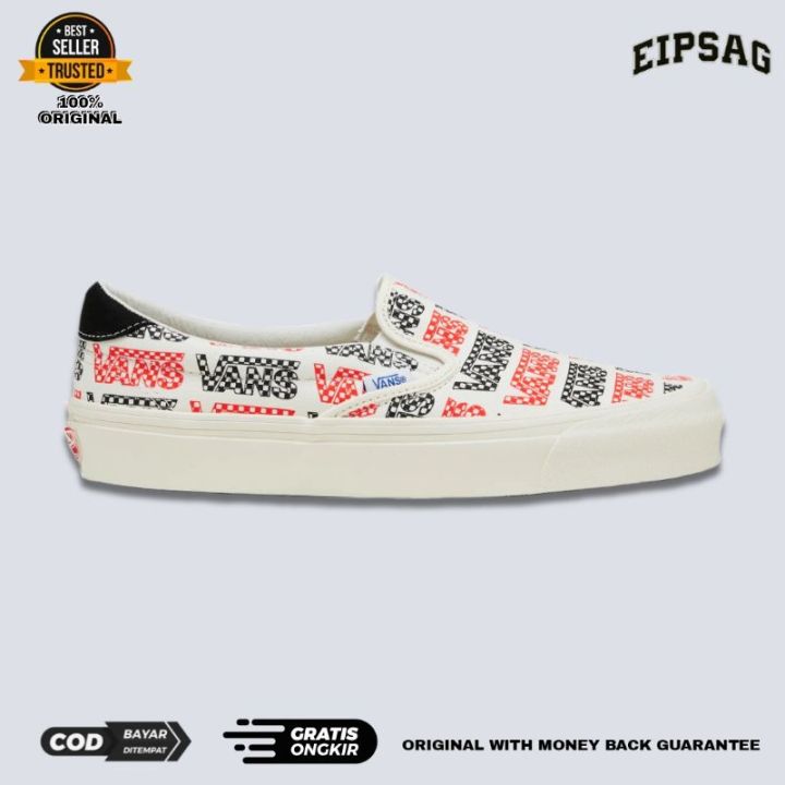 Vans Vault OG Slip On 59 LX Racing Red Checkerboard Ukuran 43