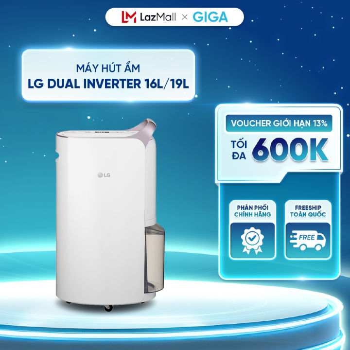 [ Hỏa tốc HN - HCM ]  Máy hút ẩm LG Dual Inverter - Màu Trắng - Hút ẩm thông minh - Sấy khô giày và tủ quần áo - BH 12 Tháng - Chính Hãng