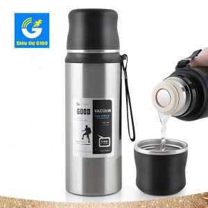 Bình nước giữ nhiệt inox 800ml tặng túi chống sốc