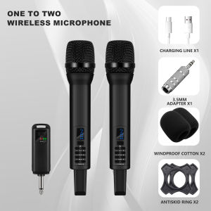 XGES 2.4g ไมโครโฟนไร้สาย มัลติฟังก์ชั่น ECHO VOL BASS TREBLE เครื่องรับและแบตเตอรี่สามารถชาร์จได้ ไมค์ร้องเพลง ktv ไมค์ลอยเสียงดี