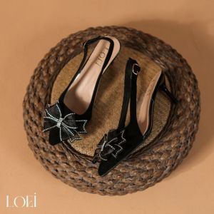 LOEI Betrice Heels 5 cm Pita Kekinian Wanita Sling Back 4411