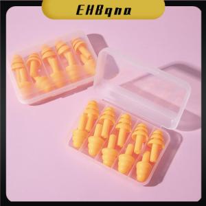 EHBqna ปลั๊กอุดหูซิลิโคนนุ่มสบายกันน้ำว่ายน้ำตัดเสียงรบกวนสำหรับการนอนหลับ5คู่ที่อุดหูซิลิโคนสีสันสดใส