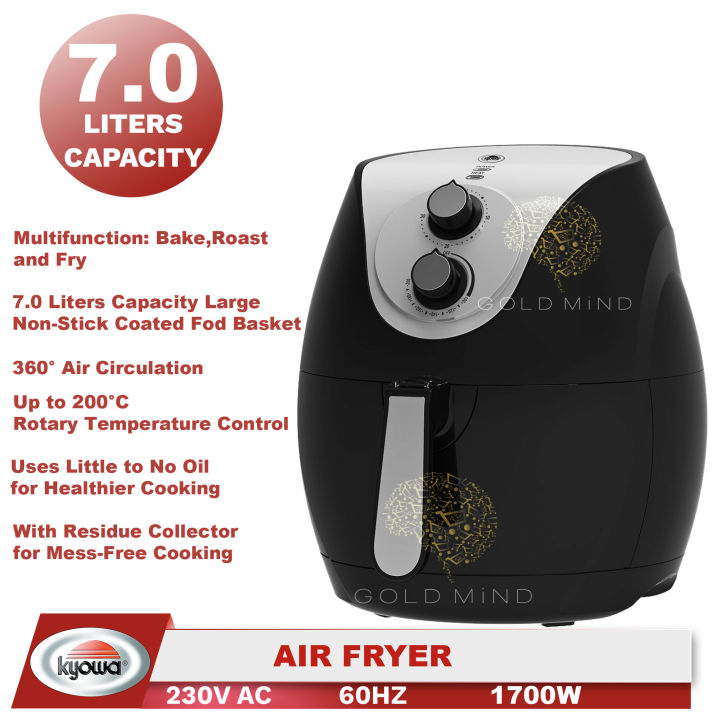 Kyowa Air Fryer 7 Liters Bake, Roast, and Fry Brand Gold Mind