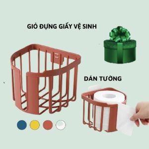 Giỏ đựng giấy vệ sinh dán tường Việt Nhật 3380 - Giỏ treo tường đựng khăn giấy đồ dùng phòng tắm nhà bếp