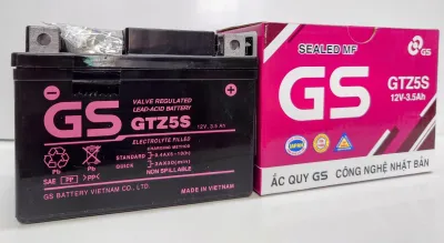 Bình Ắc quy khô GS GTZ5S 35Ah Wave RS Rsx Rsv S Nouvo456 Airblade110 Hayate X-Bike SKY Exciter