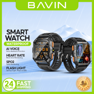 (New-Year Deals) BAVIN BW606 Waterproof Sport Smart Watch 2.01" HD w/ AI Flashlight & Health Monitor