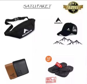 Promo Akhir Tahun Sepaket Sandal Tas Topi Dompet Pria Wanita Keren