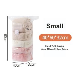 No Pump Vacuum Storage Bags Reusable Vacuum Compression Bags Hand Press Seal Bags for Travel UseFast Shipping