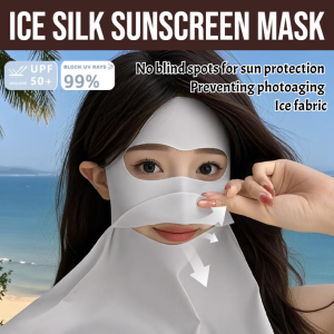 Summer Full face UV Protective Drinkable Sunscreen Mask UPF50+ Outdoor Riding Ice Sense Breathable Elastic Face Mask Breathable Facial Shawl