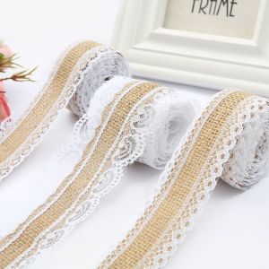 2m/roll Width 5cm Natural Linen Lace Trim Webbing for Home Decoration Scrapbooking Crafts Sewing Lace Trim Webbing