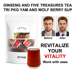 Ginseng Five Treasure Tea Supplement for Adults and Families  Nourishing Nutrient  Boost Qi and Blood  Ideal for Weak Constitution and Office Workers